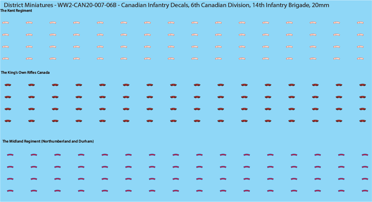 WW2 Canada - Canadian Infantry Decals (Multiple Options), 20mm Decals