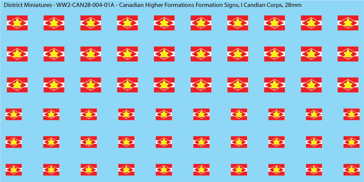 WW2 Canada - Canadian Higher Formations Formation Signs (Multiple Options), 28mm