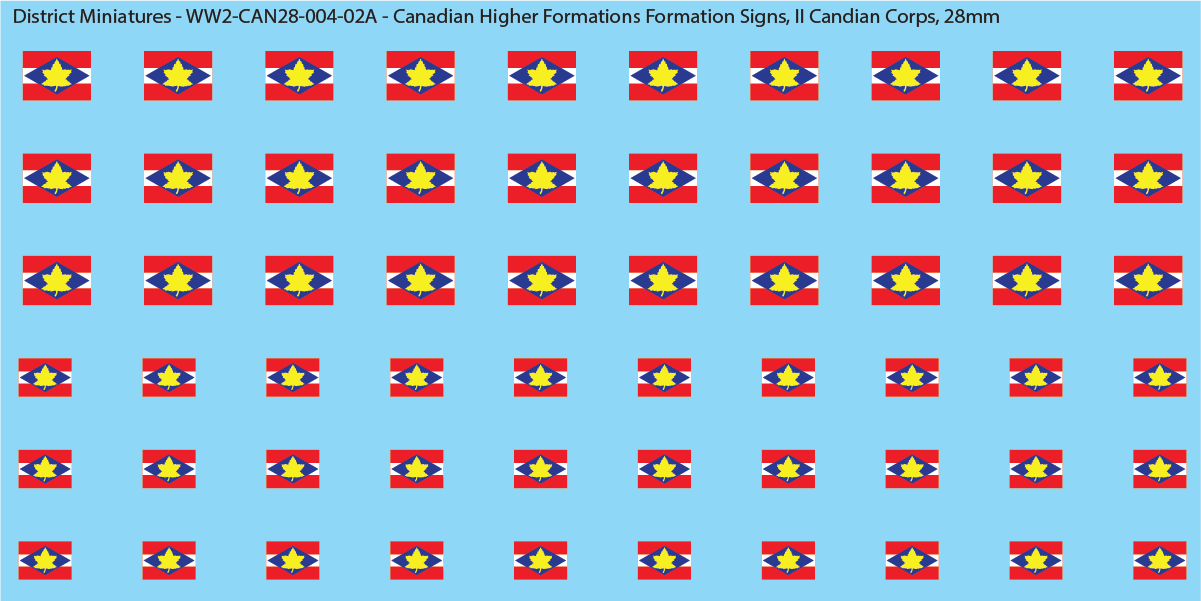 WW2 Canada - Canadian Higher Formations Formation Signs (Multiple Options), 28mm