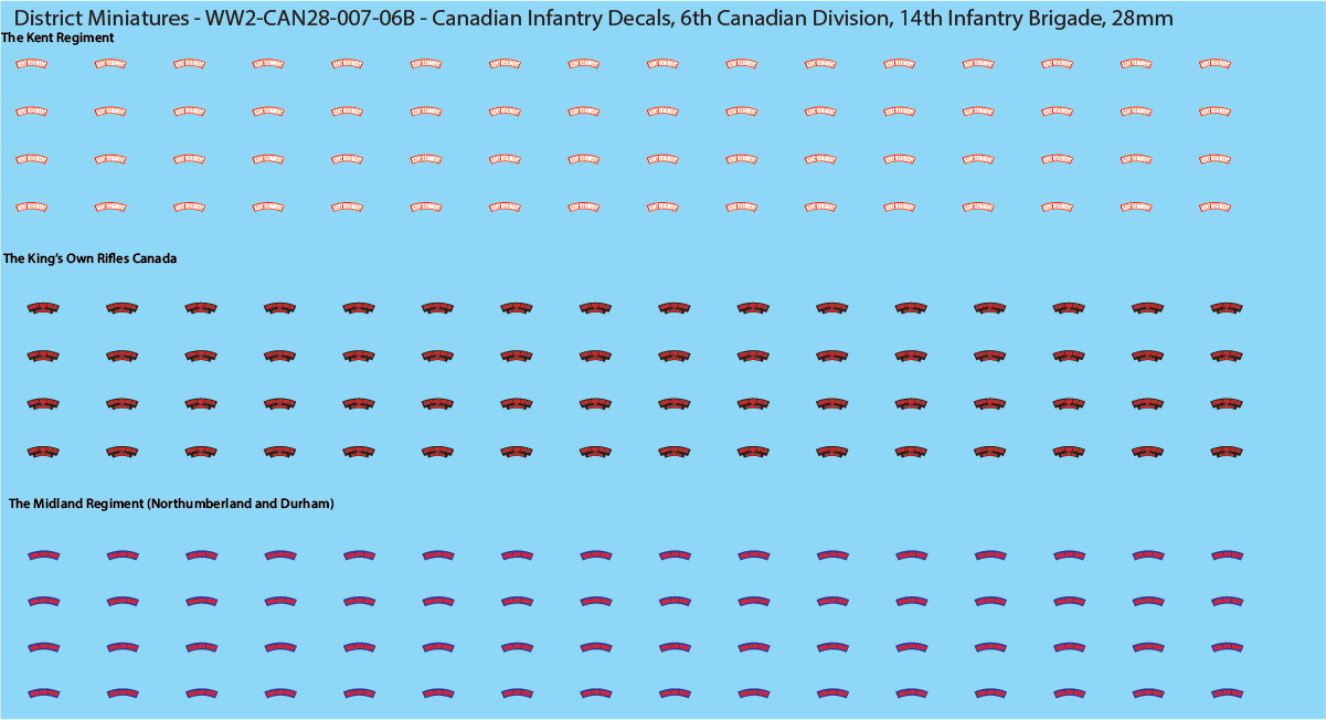 WW2 Canada - Canadian Infantry Decals (Multiple Options), 28mm Decals