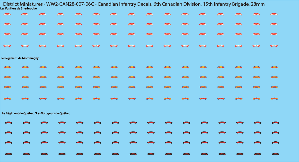 WW2 Canada - Canadian Infantry Decals (Multiple Options), 20mm Decals