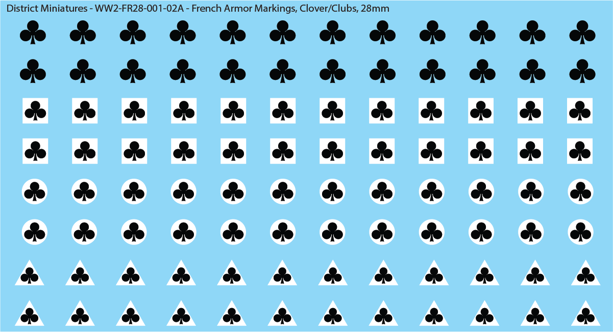 WW2 France - French Armor Markings (Multiple Options), 28mm Decals
