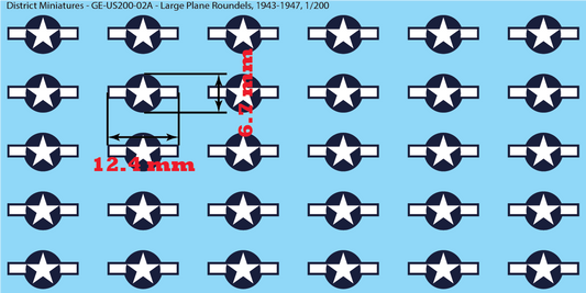 WW2 US Aircraft Roundels (Multiple Options), 1/200 Decals