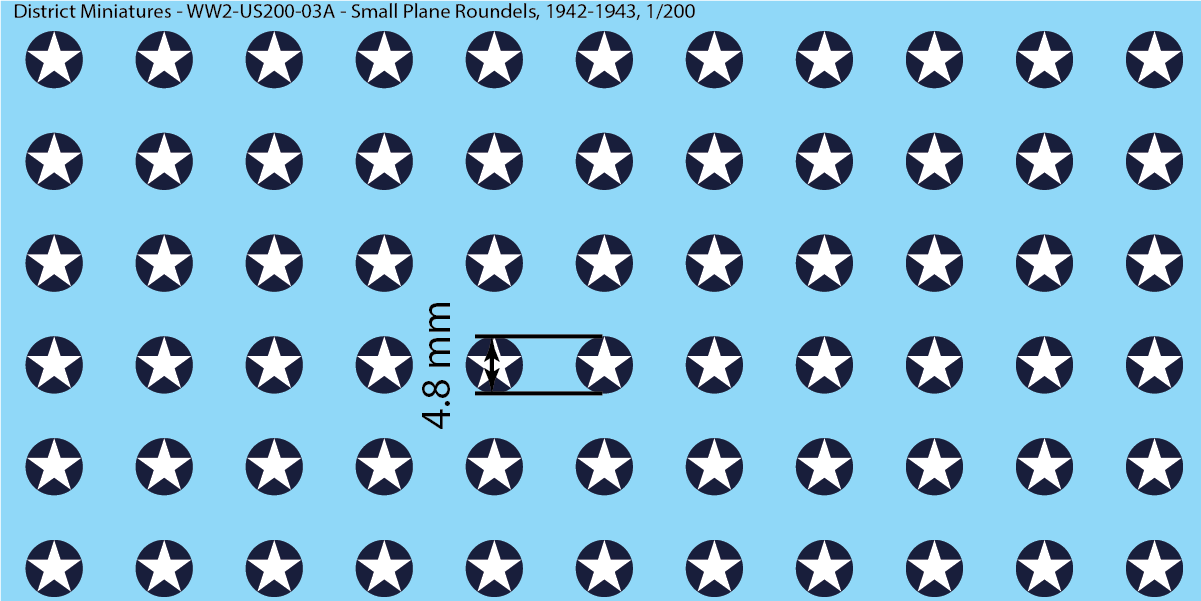 WW2 US Aircraft Roundels (Multiple Options), 1/200 Decals