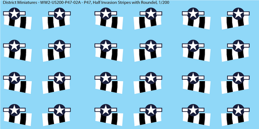 WW2 US P-47 Fuselage Invasion Stripes 1/200