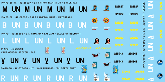 P-47, US 56th Fighter Group (Multiple Options), 1/200 Decals