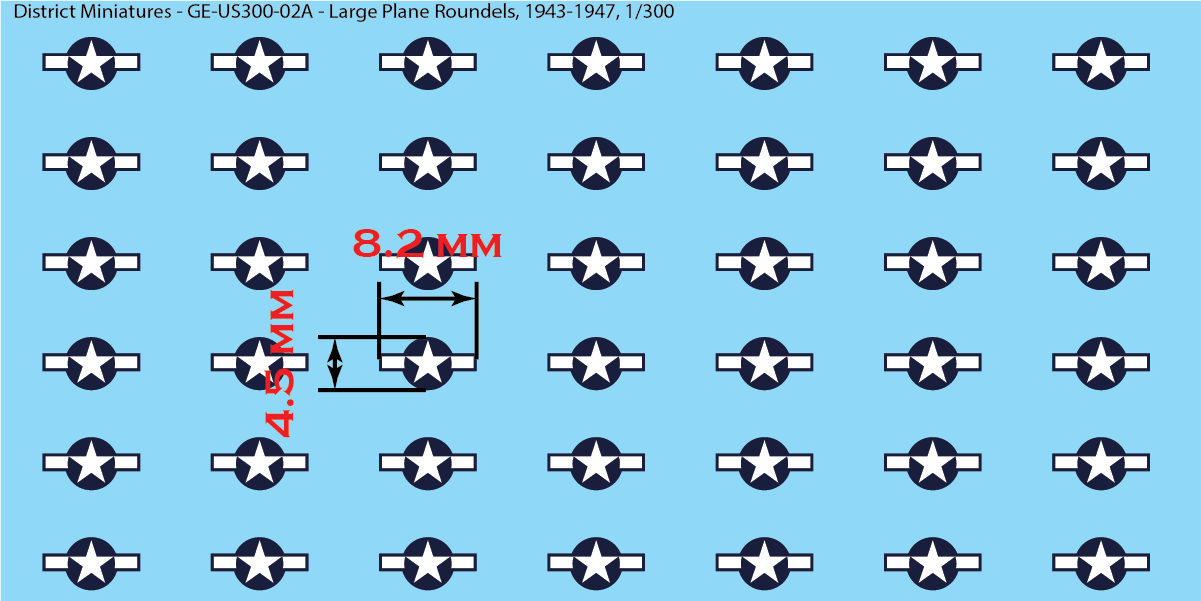 WW2 US Aircraft Roundels (Multiple Options), 1/300 Decals