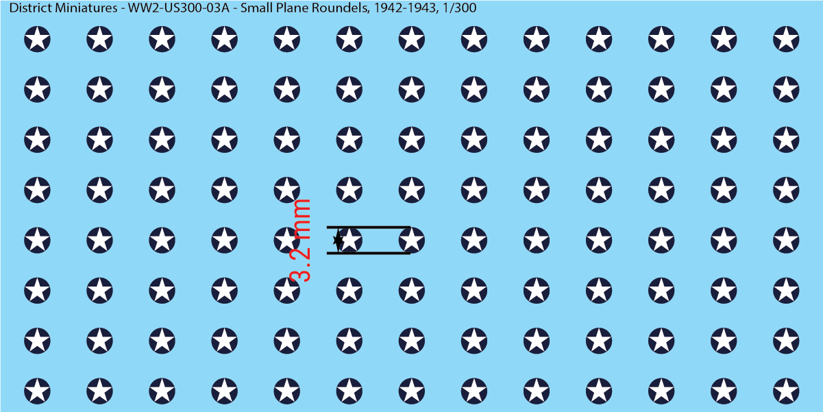 WW2 US Aircraft Roundels (Multiple Options), 1/300 Decals