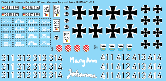BobMack3D West German - Leopard 2A4 28mm Decals