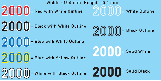 WW2 German - German Vehicle Numbers Sheets, Regular Size, 2000-2999 (Multiple Options), 28mm