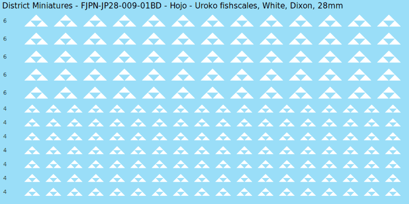 Hojo clan mon, White waterslide decal sheet, Dixon banner sizes, 28mm