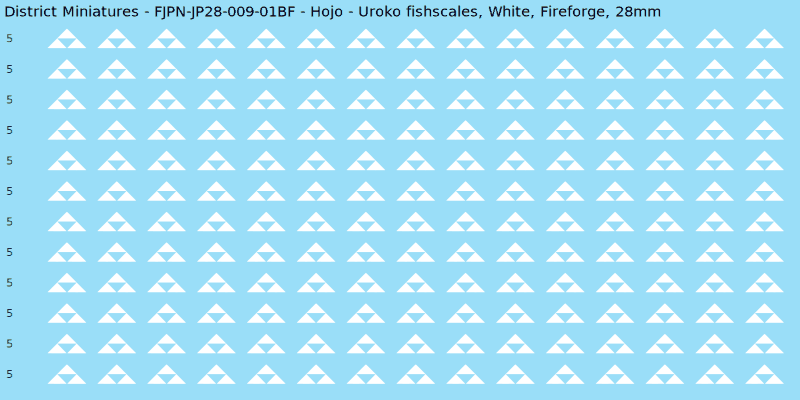 Hojo clan mon, White waterslide decal sheet, Fireforge banner sizes, 28mm