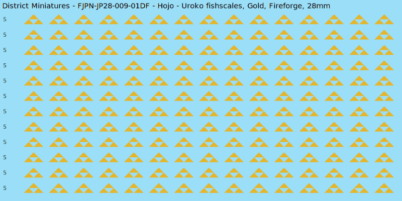 Hojo clan mon, Yellow/Gold waterslide decal sheet, Fireforge banner sizes, 28mm