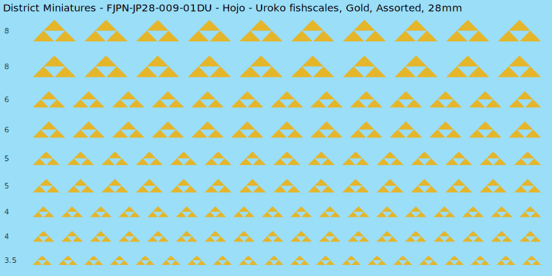 Hojo clan mon, Yellow/Gold waterslide decal sheet, Assorted banner sizes, 28mm