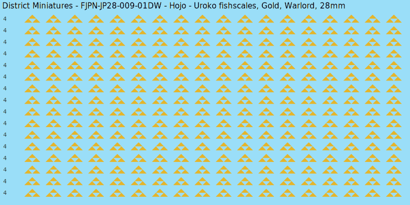 Hojo clan mon, Yellow/Gold waterslide decal sheet, Warlord banner sizes, 28mm