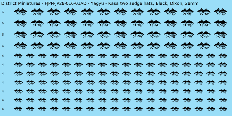 Yagyu clan mon, Black waterslide decal sheet, Dixon banner sizes, 28mm
