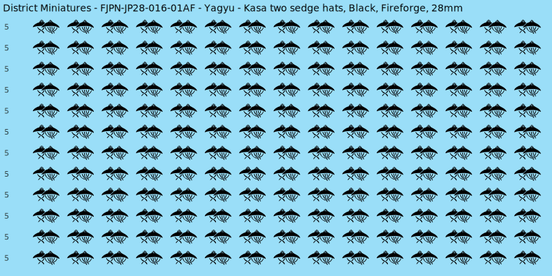 Yagyu clan mon, Black waterslide decal sheet, Fireforge banner sizes, 28mm