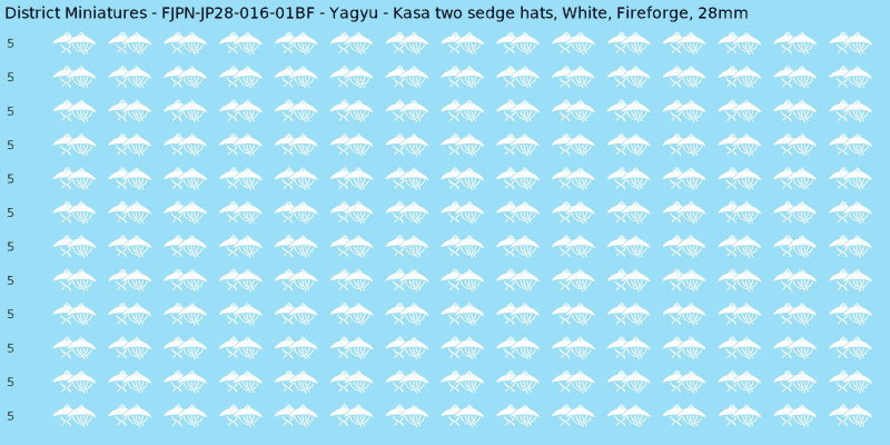 Yagyu clan mon, White waterslide decal sheet, Fireforge banner sizes, 28mm