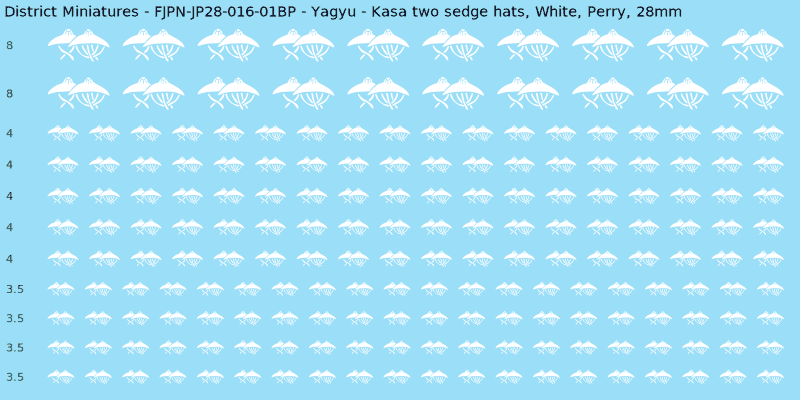 Yagyu clan mon, White waterslide decal sheet, Perry banner sizes, 28mm