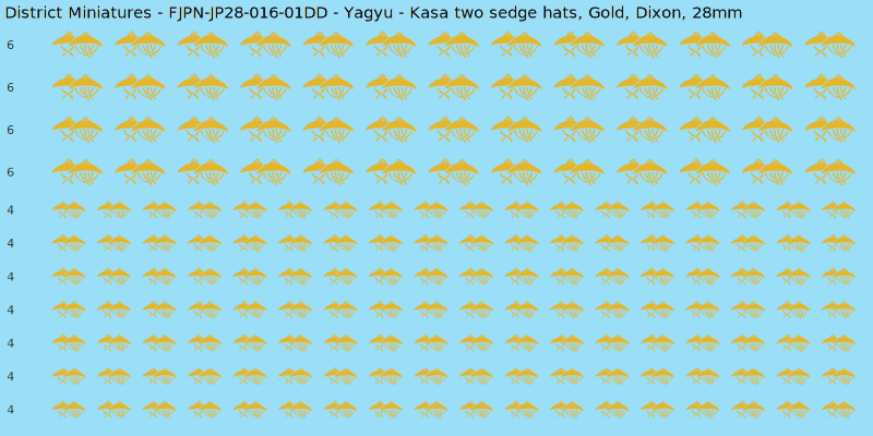 Yagyu clan mon, Yellow/Gold waterslide decal sheet, Dixon banner sizes, 28mm