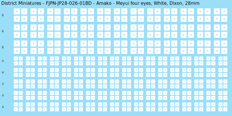 Amako clan mon, White waterslide decal sheet, Dixon banner sizes, 28mm