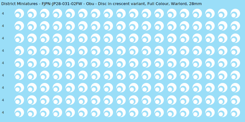Obu clan mon, Full Colour waterslide decal sheet, Warlord banner sizes, 28mm