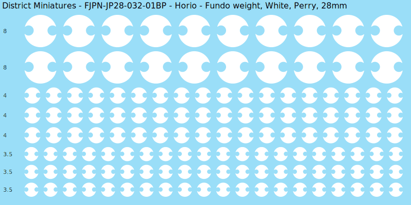 Horio clan mon, White waterslide decal sheet, Perry banner sizes, 28mm