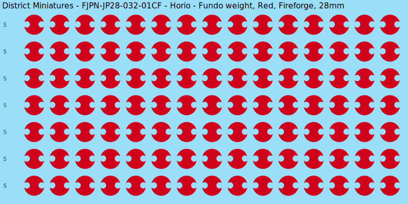 Horio clan mon, Red waterslide decal sheet, Fireforge banner sizes, 28mm