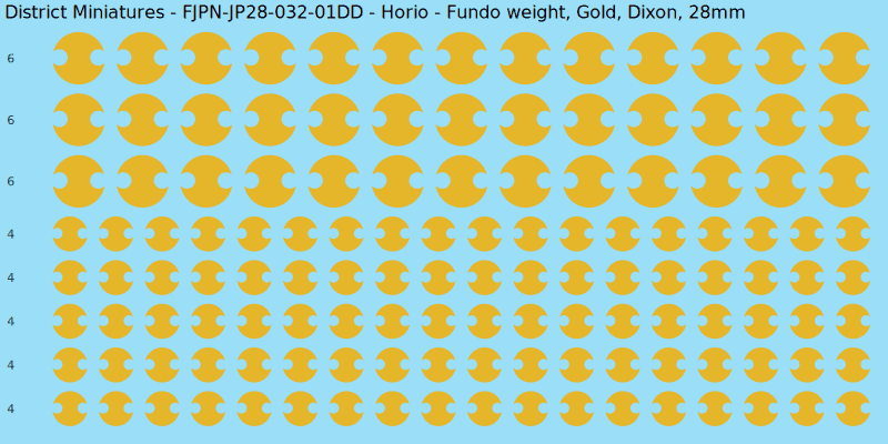 Horio clan mon, Yellow/Gold waterslide decal sheet, Dixon banner sizes, 28mm