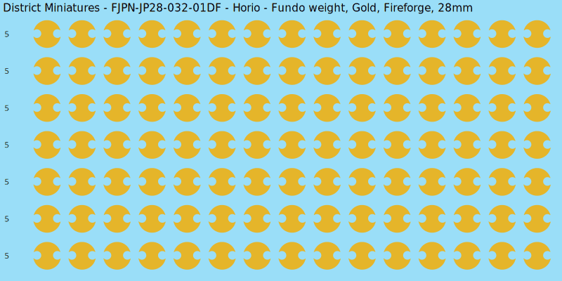 Horio clan mon, Yellow/Gold waterslide decal sheet, Fireforge banner sizes, 28mm