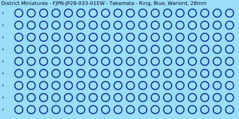 Takemata clan mon, Blue waterslide decal sheet, Warlord banner sizes, 28mm