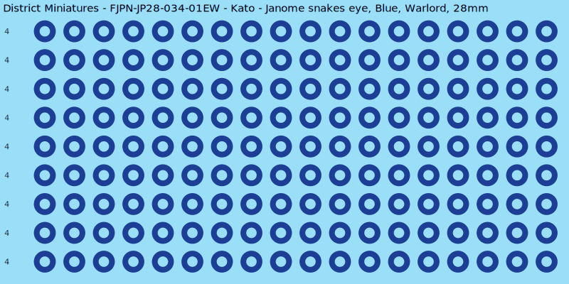 Kato clan mon, Blue waterslide decal sheet, Warlord banner sizes, 28mm