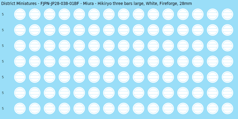 Miura clan mon, White waterslide decal sheet, Fireforge banner sizes, 28mm