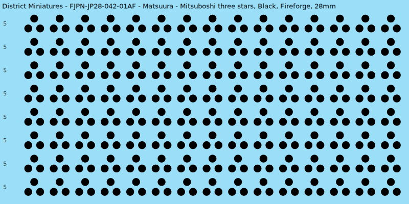 Matsuura clan mon, Black waterslide decal sheet, Fireforge banner sizes, 28mm
