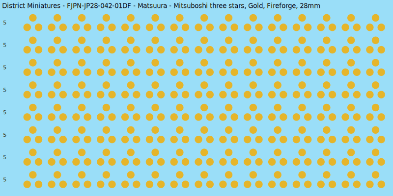 Matsuura clan mon, Yellow/Gold waterslide decal sheet, Fireforge banner sizes, 28mm