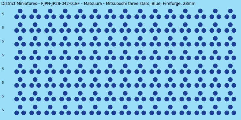 Matsuura clan mon, Blue waterslide decal sheet, Fireforge banner sizes, 28mm
