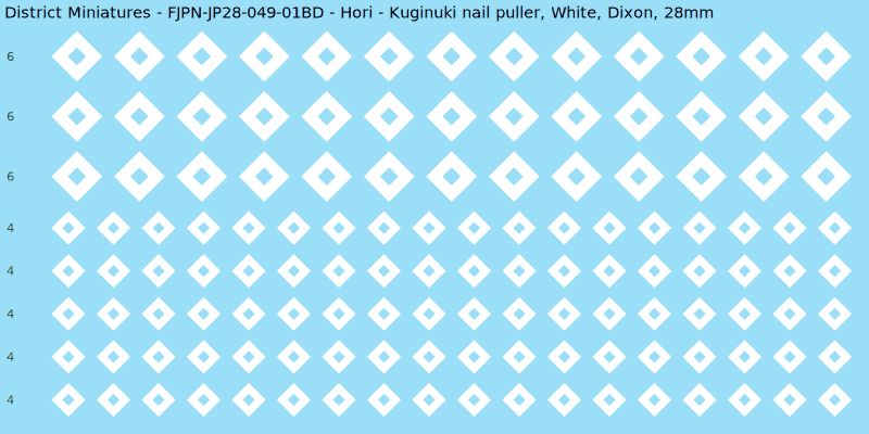 Hori clan mon, White waterslide decal sheet, Dixon banner sizes, 28mm