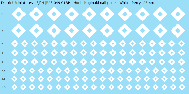 Hori clan mon, White waterslide decal sheet, Perry banner sizes, 28mm