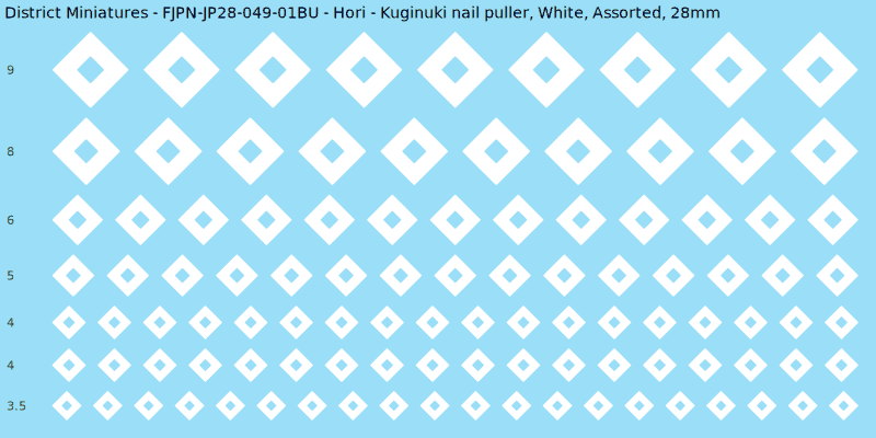 Hori clan mon, Kuginuki nail puller, White waterslide decal sheet, 28mm