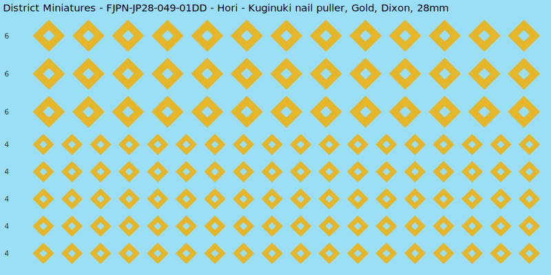 Hori clan mon, Yellow/Gold waterslide decal sheet, Dixon banner sizes, 28mm