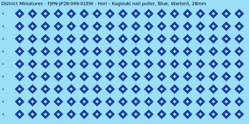 Hori clan mon, Blue waterslide decal sheet, Warlord banner sizes, 28mm