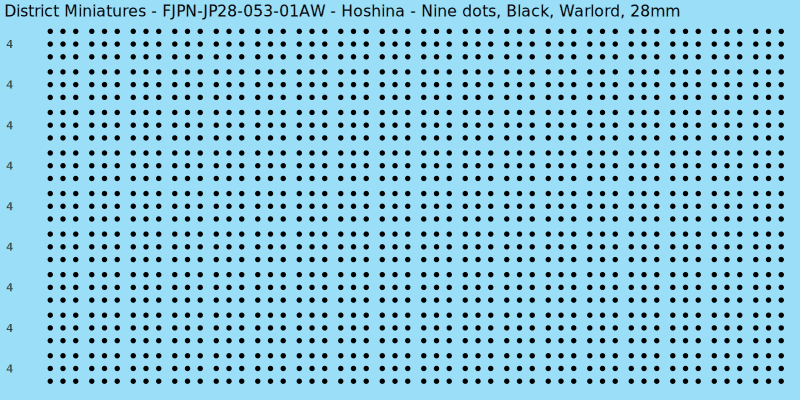 Hoshina clan mon, Black waterslide decal sheet, Warlord banner sizes, 28mm