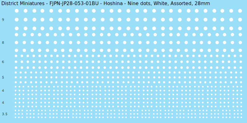 Hoshina clan mon, White waterslide decal sheet, Assorted banner sizes, 28mm