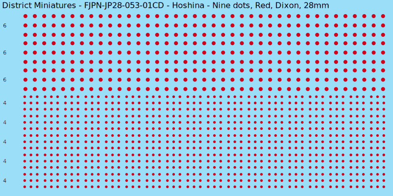 Hoshina clan mon, Red waterslide decal sheet, Dixon banner sizes, 28mm