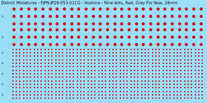 Hoshina clan mon, Red waterslide decal sheet, Grey For Now banner sizes, 28mm