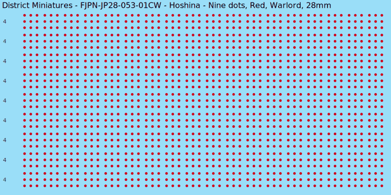 Hoshina clan mon, Red waterslide decal sheet, Warlord banner sizes, 28mm