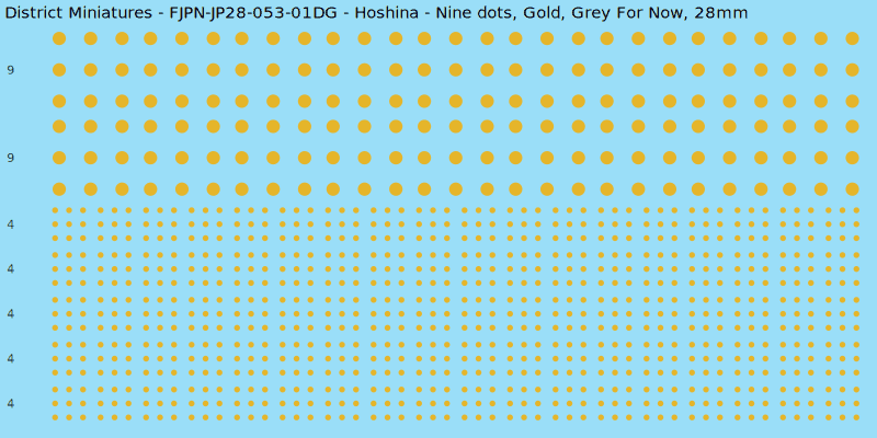 Hoshina clan mon, Yellow/Gold waterslide decal sheet, Grey For Now banner sizes, 28mm