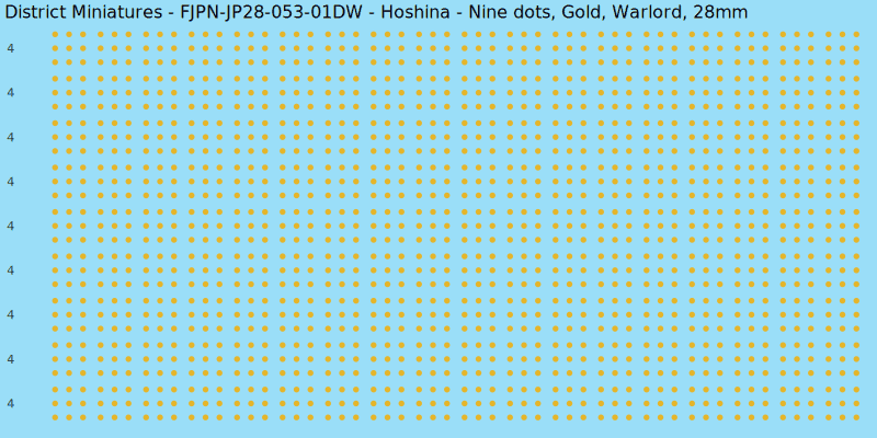 Hoshina clan mon, Yellow/Gold waterslide decal sheet, Warlord banner sizes, 28mm