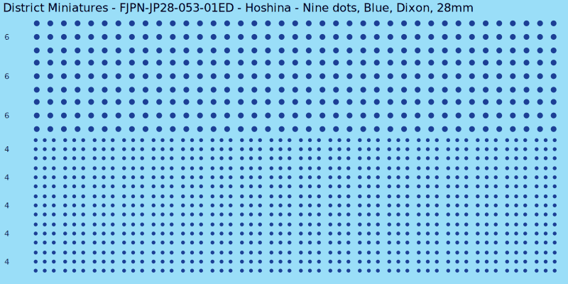 Hoshina clan mon, Blue waterslide decal sheet, Dixon banner sizes, 28mm