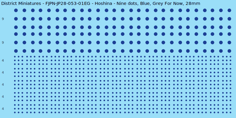 Hoshina clan mon, Blue waterslide decal sheet, Grey For Now banner sizes, 28mm